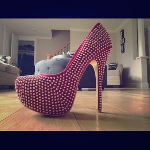 Red studded heels